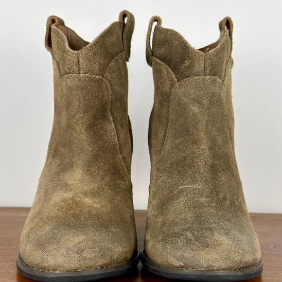 Clarks Indigo Boots Women’s 8.5M Heath Harrier Western Heels Ankle Bootie Brown - Picture 9 of 13